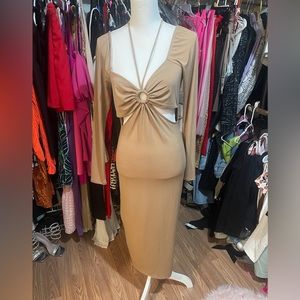 MIDI TAN WINTER DRESS